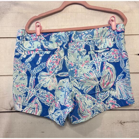 Lilly Pulitzer Callahan Shorts Size 14 Blue Pink White Print - Picture 2 of 3